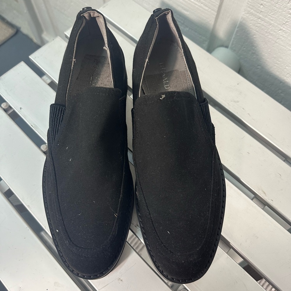 Donald Pliner Navy Trudie Wedge Loafer Crepe Elastic Size 6.5 NWOT
